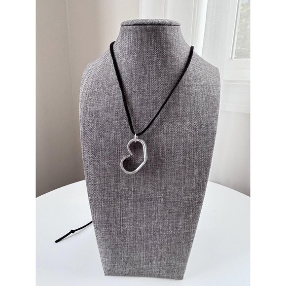 Handmade Floral Print Spoon Heart Pendant Necklace: Silvetware Jewelry - Picture 2 of 9